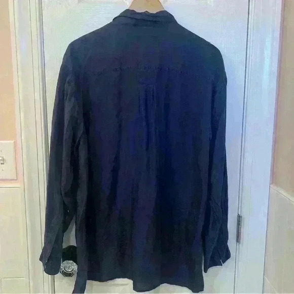 BOGARi 100% Silk Men’s Navy Button Up Size L - Picture 5 of 7